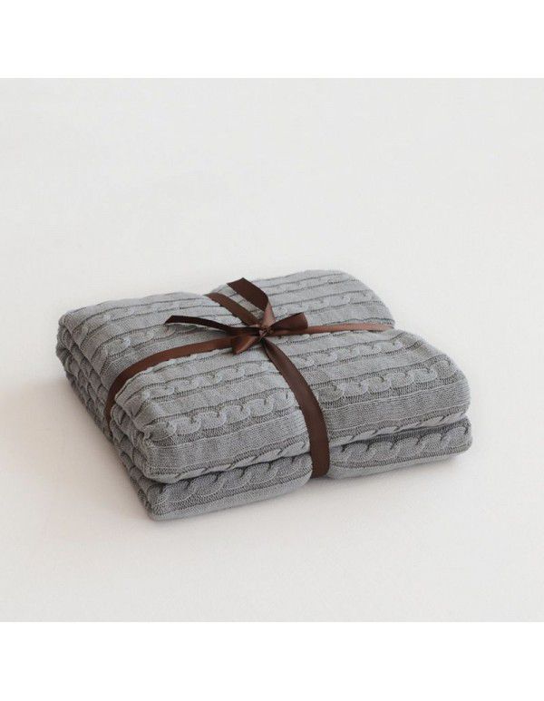 Pure cotton blanket, knitting blanket, blanket, bed tail towel, sofa blanket, office nap blanket, towel, air conditioning blanket, summer and autumn