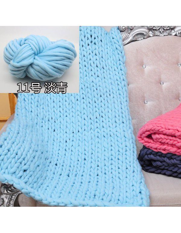 Cross border supply Thumb coarse wool blanket blanket blanket wool hand woven Iceland blanket acrylic blanket wholesale