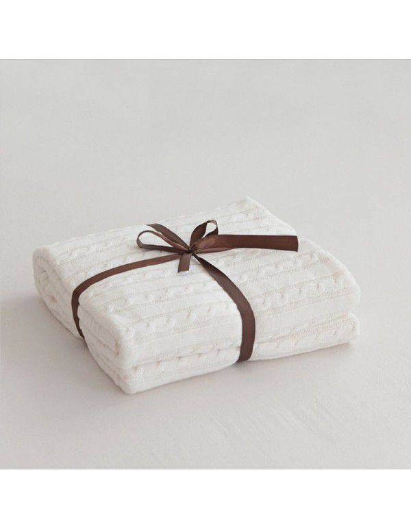Pure cotton blanket, knitting blanket, blanket, bed tail towel, sofa blanket, office nap blanket, towel, air conditioning blanket, summer and autumn