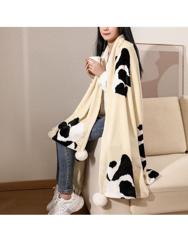 In winter, thickened small blanket, office nap blanket, single nap quilt, bed making, flannel coral blanket
