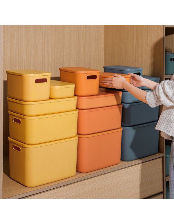Sundry storage box Japanese plastic sorting box Snack dormitory desktop cosmetics storage basket with cover K