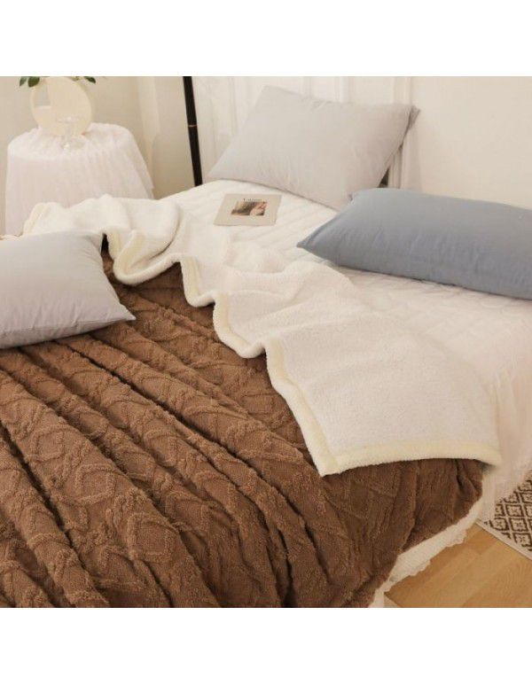 New Tafu plush blanket jacquard double-sided blanket soft and comfortable nap blanket thickened warm casual blanket