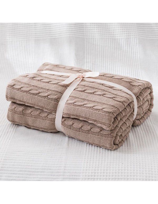Cotton blanket, quilt, office sofa, small blanket, noon sleeping towel blanket, knitting, leisure blanket, coarse wool knitting