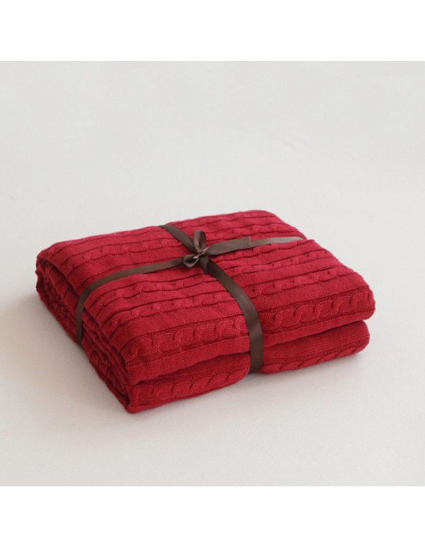 Pure cotton blanket, knitting blanket, blanket, bed tail towel, sofa blanket, office nap blanket, towel, air conditioning blanket, summer and autumn