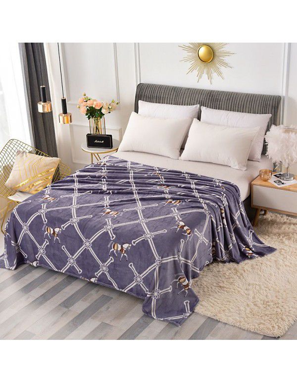 Factory price Wholesale flannel blanket coral wool bed sheet yoga cover blanket flannel gift air conditioning blanket
