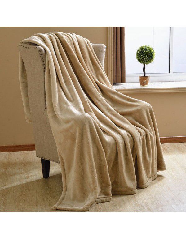 Solid flannel blanket winter coral blanket thickened warm bed sheet small blanket single double sofa blanket