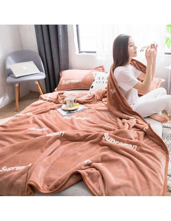 new air-conditioned quilt, double-sided woolen blanket cover, thin blanket covered by two people in summer, sleeping in the office at noon