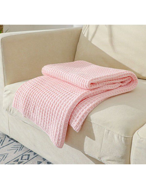 New sofa cover blanket blanket knitting blanket in summer Office nap blanket Air conditioning blanket Waffle blanket generation