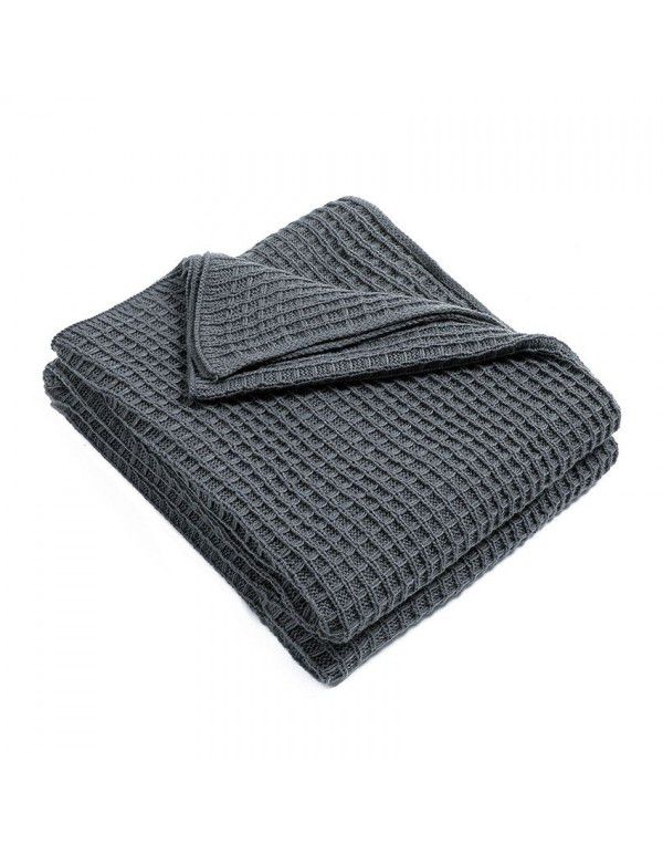 New sofa cover blanket blanket knitting blanket in summer Office nap blanket Air conditioning blanket Waffle blanket generation