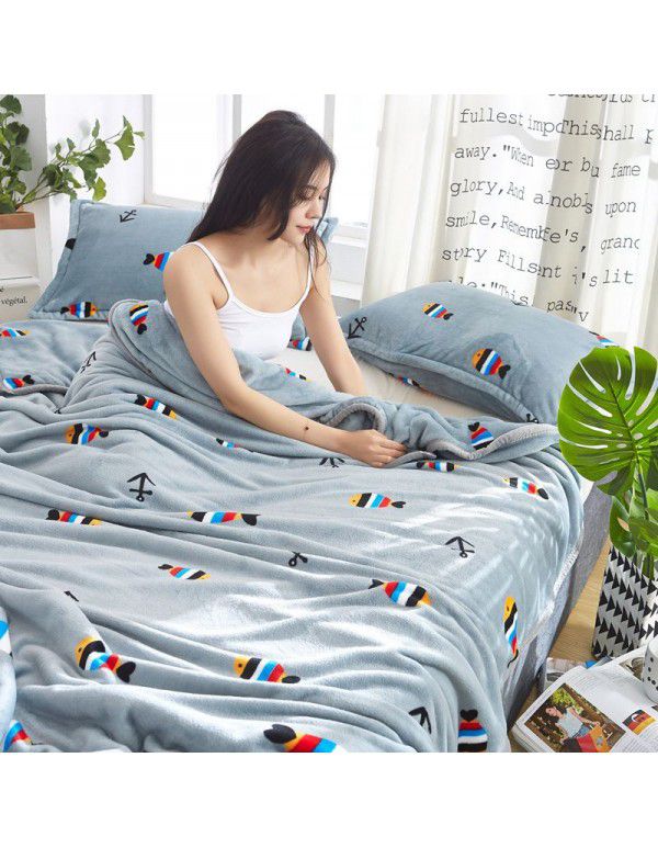 new air-conditioned quilt, double-sided woolen blanket cover, thin blanket covered by two people in summer, sleeping in the office at noon