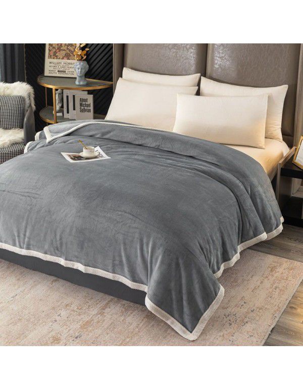 New flannel milk wool blanket, bed making, single blanket, noon sleeping, office blanket, student single dormitory blanket