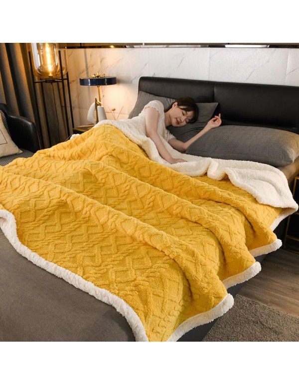 Tuff pile blanket 2022 new AB version cloud soft lamb wool double-layer blanket office sofa air conditioning blanket