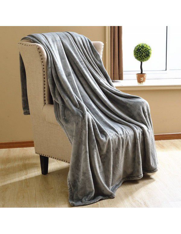 Solid flannel blanket winter coral blanket thickened warm bed sheet small blanket single double sofa blanket