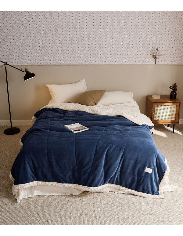 Three layer space capsule milk velvet soybean fiber blanket thickened coral velvet office sofa nap blanket in winter