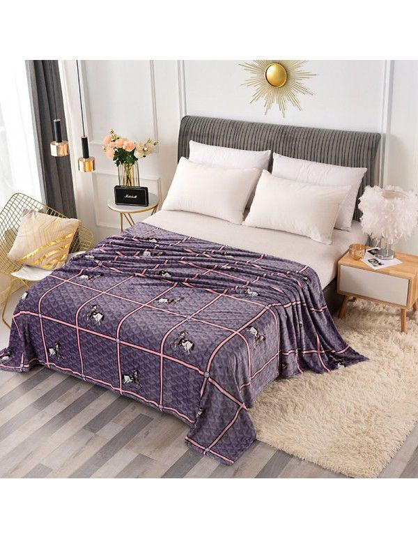 Factory price Wholesale flannel blanket coral wool bed sheet yoga cover blanket flannel gift air conditioning blanket
