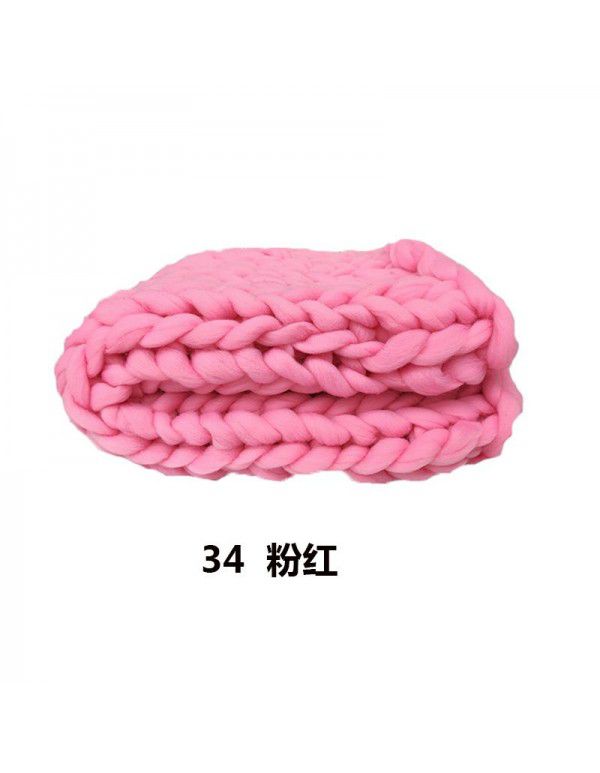 Cross border supply Thumb coarse wool blanket blanket blanket wool hand woven Iceland blanket acrylic blanket wholesale