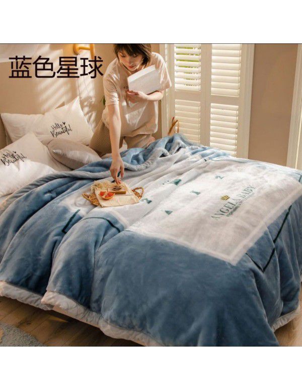 Wholesale blanket thickened double-layer winter raschel blanket single person double cartoon children's double-sided blanket