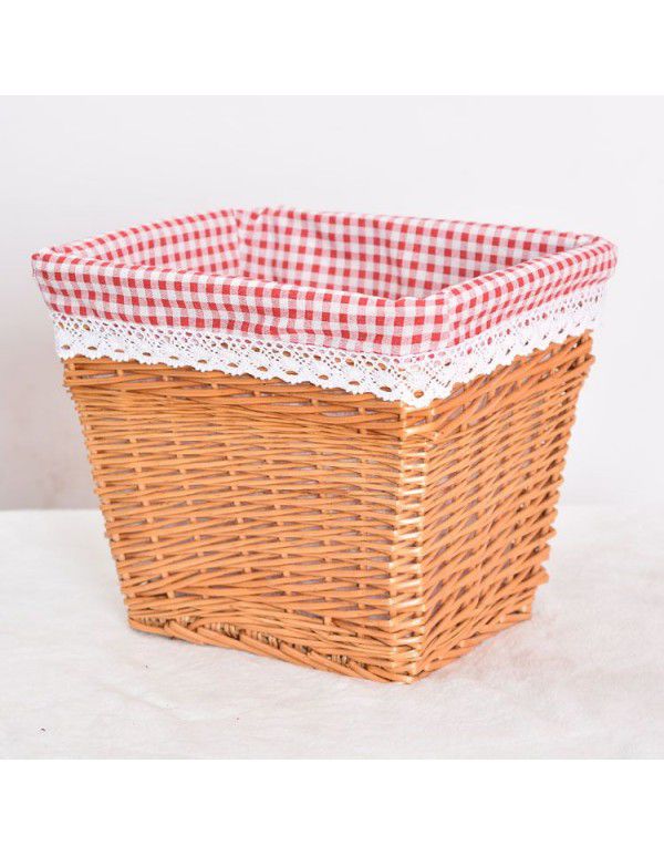 Manufacturer wholesale wicker woven large dirty clothes storage basket household toys sundries storage basket square rattan woven storage basket