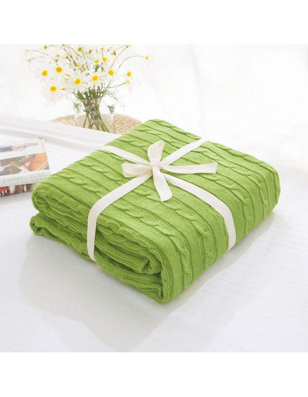 Cotton blanket, quilt, office sofa, small blanket, noon sleeping towel blanket, knitting, leisure blanket, coarse wool knitting