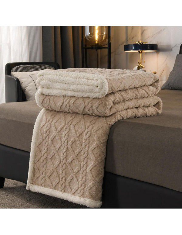 Tuff pile blanket 2022 new AB version cloud soft lamb wool double-layer blanket office sofa air conditioning blanket