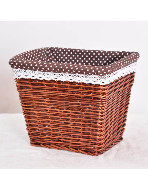 Manufacturer wholesale wicker woven large dirty clothes storage basket household toys sundries storage basket square rattan woven storage basket