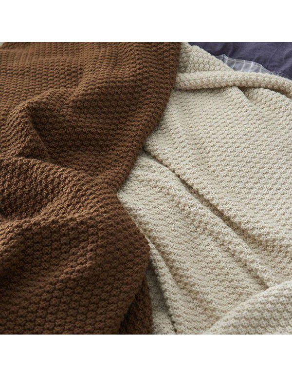 Waffle blanket ins wind sofa blanket office nap tassel ball wool leisure air conditioning blanket
