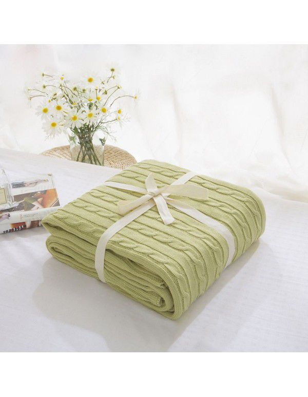 Cotton blanket, quilt, office sofa, small blanket, noon sleeping towel blanket, knitting, leisure blanket, coarse wool knitting