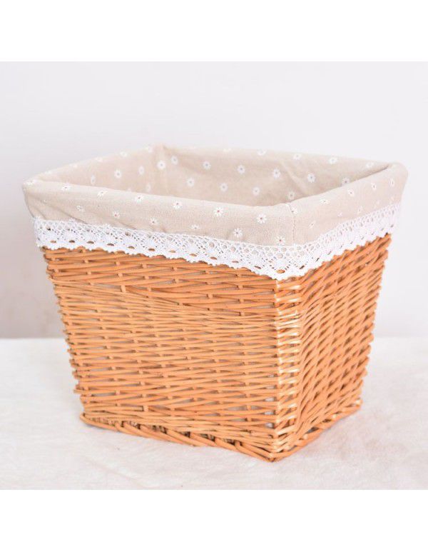 Manufacturer wholesale wicker woven large dirty clothes storage basket household toys sundries storage basket square rattan woven storage basket