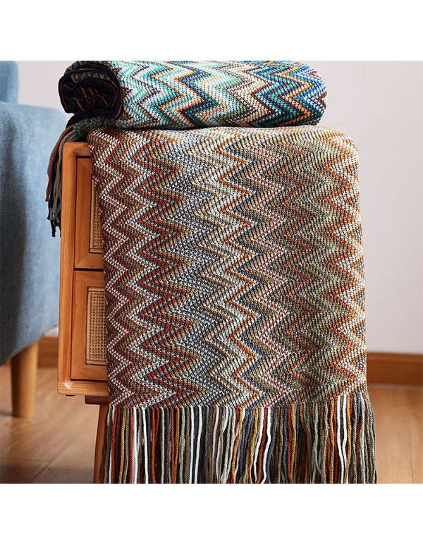 Bohemian sofa blanket blanket blanket knitting blanket office nap blanket air conditioning blanket hotel linen