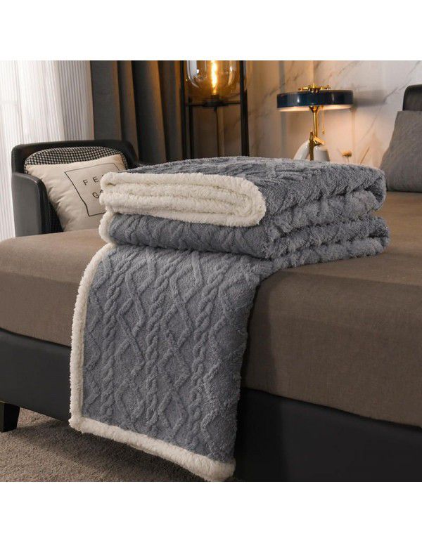 Tuff pile blanket 2022 new AB version cloud soft lamb wool double-layer blanket office sofa air conditioning blanket