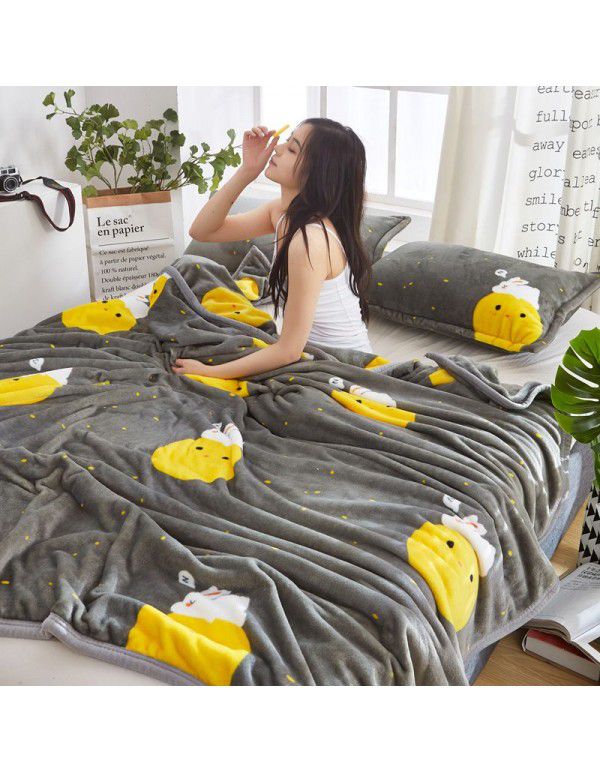 new air-conditioned quilt, double-sided woolen blanket cover, thin blanket covered by two people in summer, sleeping in the office at noon