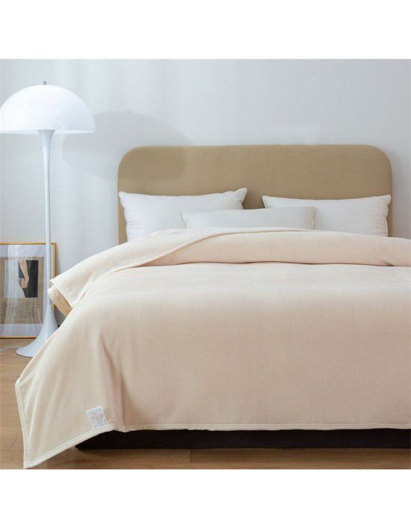 Ins solid flannel blanket wholesale 2022 autumn and winter thickened thermal coral blanket office nap blanket