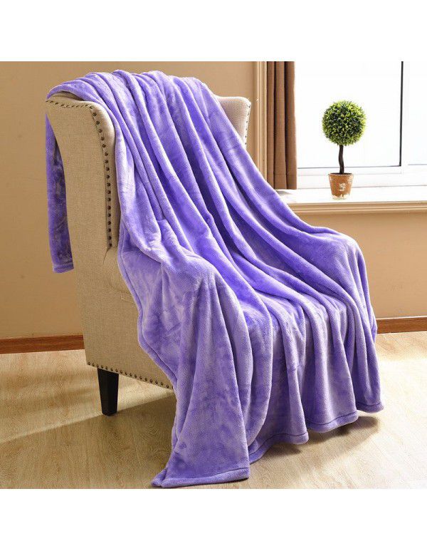 Solid flannel blanket winter coral blanket thickened warm bed sheet small blanket single double sofa blanket