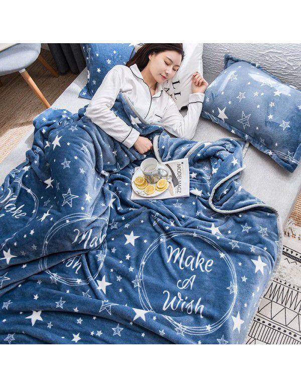 new air-conditioned quilt, double-sided woolen blanket cover, thin blanket covered by two people in summer, sleeping in the office at noon