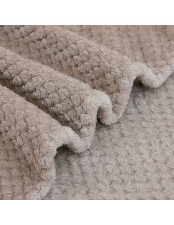 Thickened solid color pineapple lattice sofa blanket flannel blanket coral velvet office air conditioning blanket gift blanket