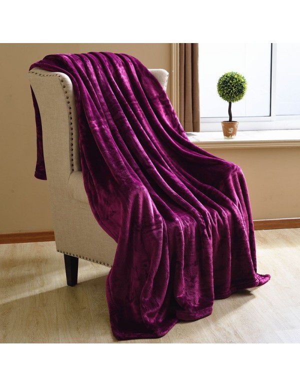 Solid flannel blanket winter coral blanket thickened warm bed sheet small blanket single double sofa blanket