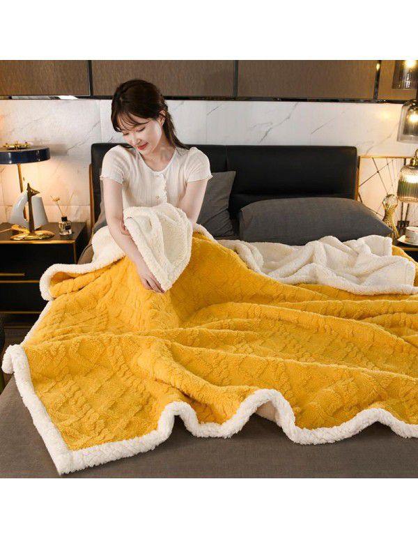Tuff pile blanket 2022 new AB version cloud soft lamb wool double-layer blanket office sofa air conditioning blanket