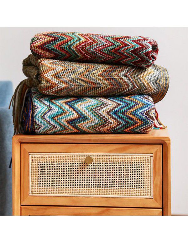 Bohemian sofa blanket blanket blanket knitting blanket office nap blanket air conditioning blanket hotel linen