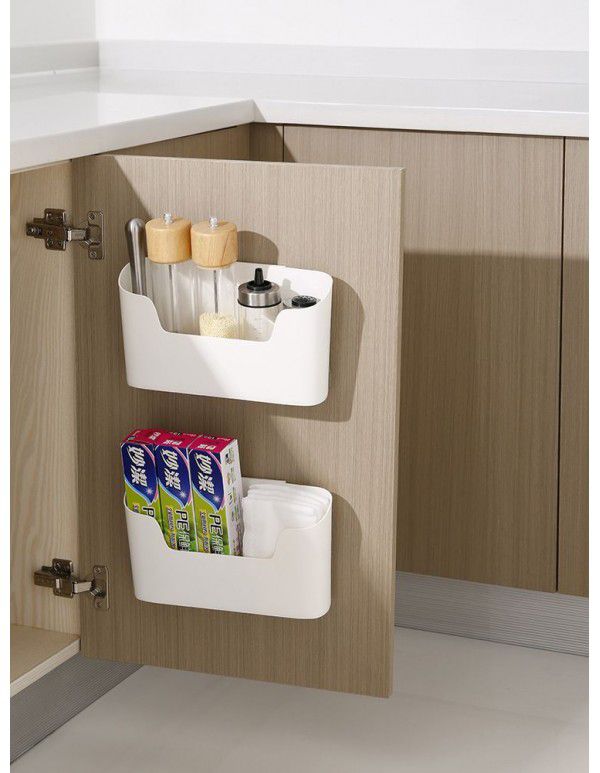 Wall mounted storage box Storage box Kitchen bathroom bathroom sundries plastic punch free storage box