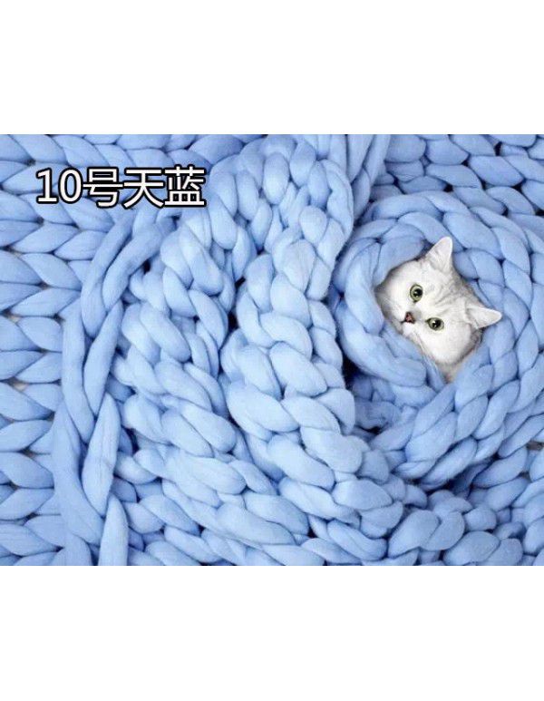 Cross border supply Thumb coarse wool blanket blanket blanket wool hand woven Iceland blanket acrylic blanket wholesale