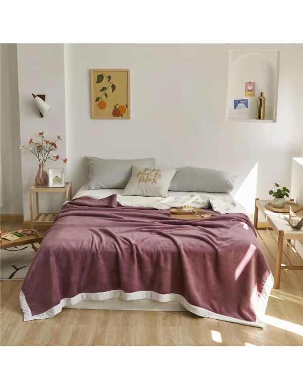 Spot modern simple blanket milk wool blanket flannel blanket winter blanket thickened blanket bed blanket