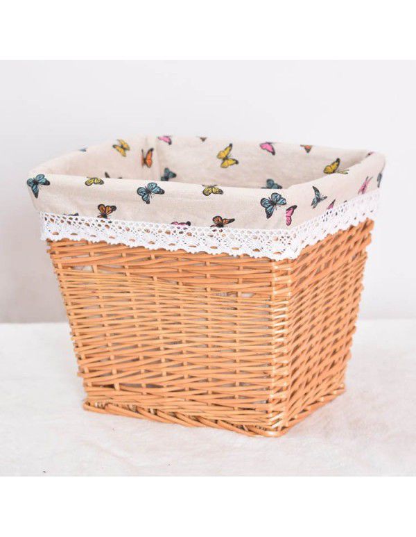 Manufacturer wholesale wicker woven large dirty clothes storage basket household toys sundries storage basket square rattan woven storage basket