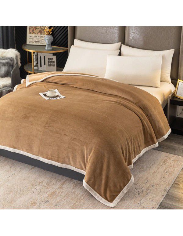 New flannel milk wool blanket, bed making, single blanket, noon sleeping, office blanket, student single dormitory blanket