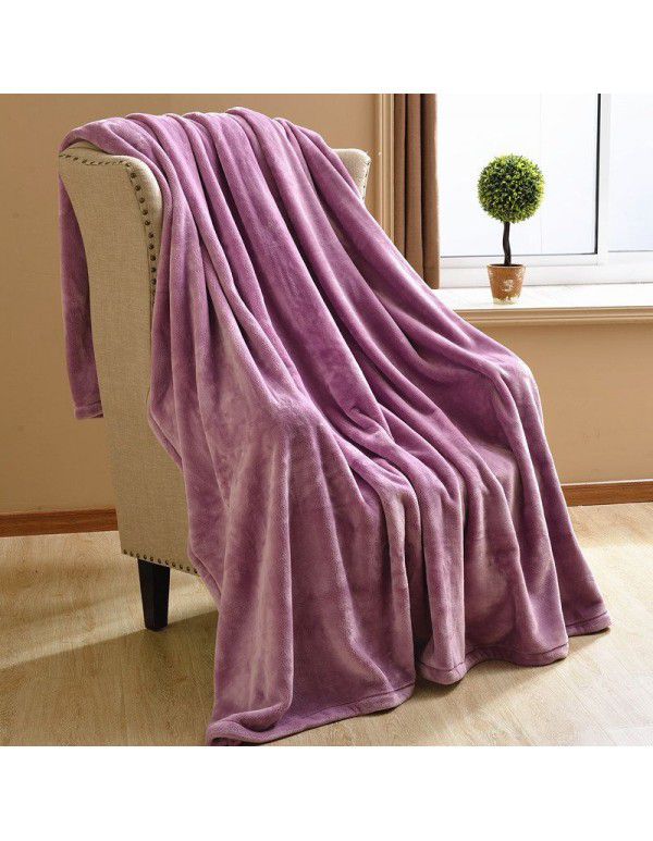 Solid flannel blanket winter coral blanket thickened warm bed sheet small blanket single double sofa blanket