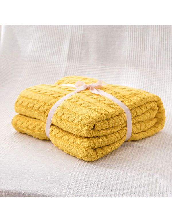 Pure cotton blanket, knitting blanket, blanket, bed tail towel, sofa blanket, office nap blanket, towel, air conditioning blanket, summer and autumn