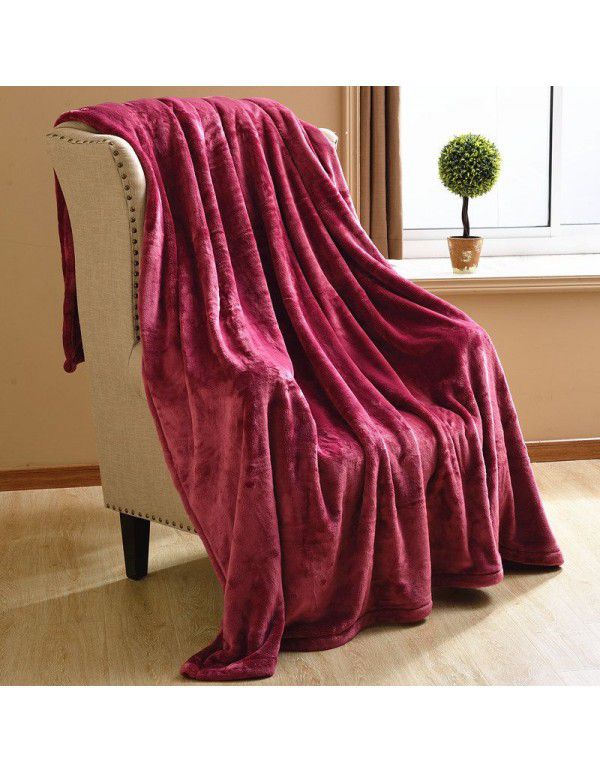 Solid flannel blanket winter coral blanket thickened warm bed sheet small blanket single double sofa blanket