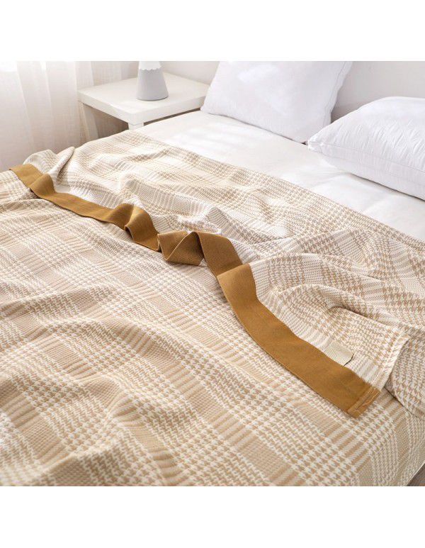 Leisure bamboo cotton sofa cover blanket towel quilt cool thousand bird grid gauze summer cool quilt air conditioning blanket summer double