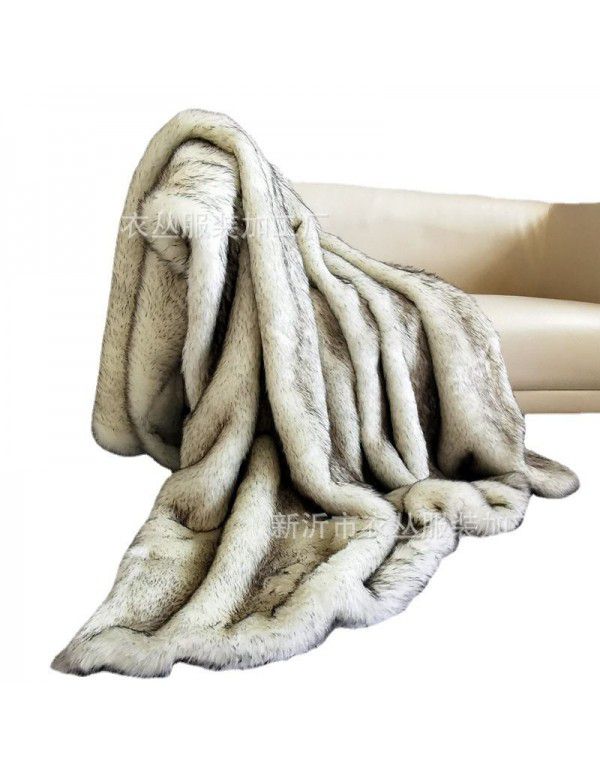 European Fox like Blanket Model Room Soft Fur Blanket PV Blanket Bed End Blanket