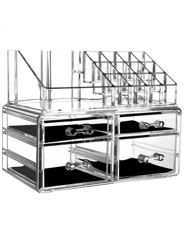 Acrylic drawer cosmetic storage box can be stacked on the dresser lipstick skin care product category shelf