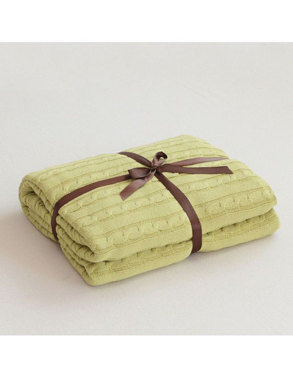 Pure cotton blanket, knitting blanket, blanket, bed tail towel, sofa blanket, office nap blanket, towel, air conditioning blanket, summer and autumn